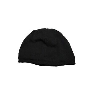 George Mens Black Fleece Lined Knit Beanie One Size Recycled Polyester Hat